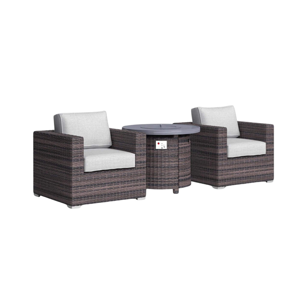 Conjunto de sofá modular de ratán de 3 piezas Alora con cojines resistentes a la intemperie (SAK75321)