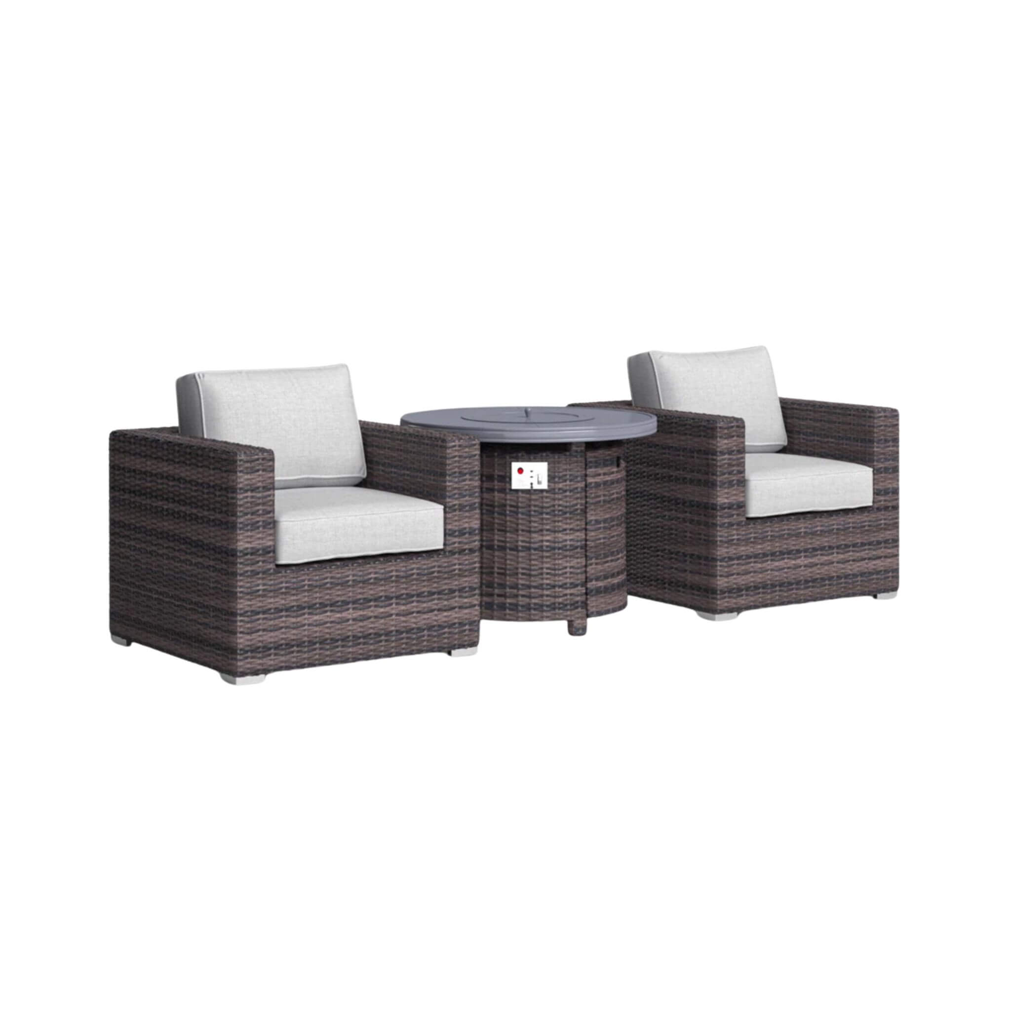 Conjunto de sofá modular de ratán de 3 piezas Alora con cojines resistentes a la intemperie (SAK75321)