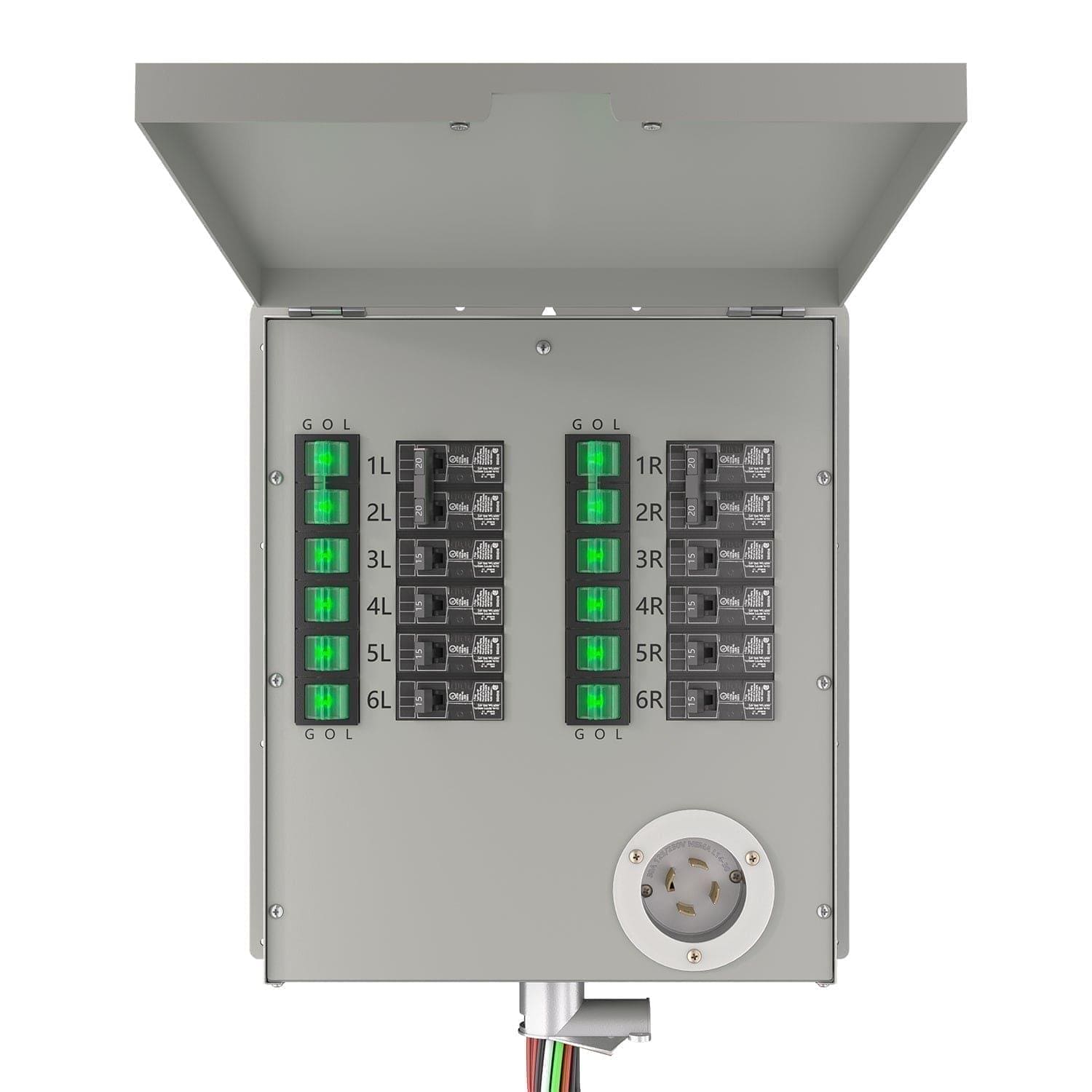 Reacondicionado - Interruptor de transferencia no automático de 12 circuitos, 120/240 V, 30 A de Nature's Generator