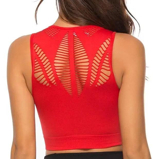 New Trendy Women's T-shirts Workout Sports Bra Yoga Vest Backless Solid Quick Dry Running Gym Sport bra Yoga Shirts