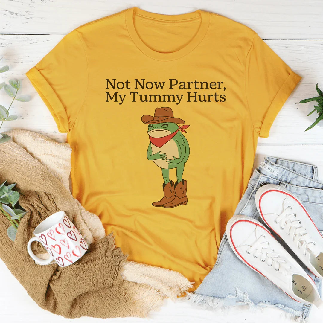 Not Now Partner My Tummy Hurts Tee