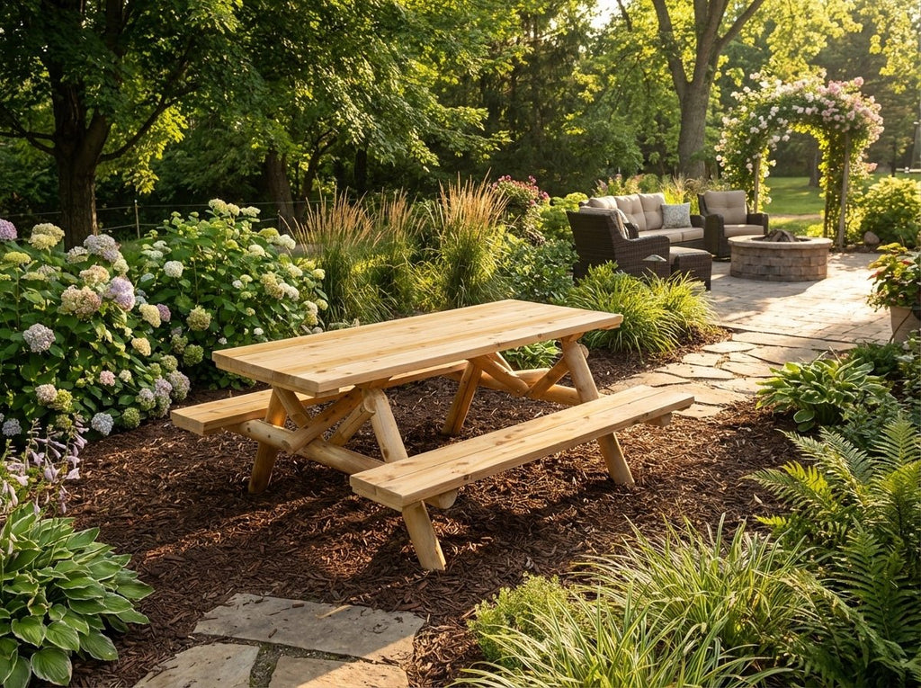 Mesa de comedor rústica para exterior