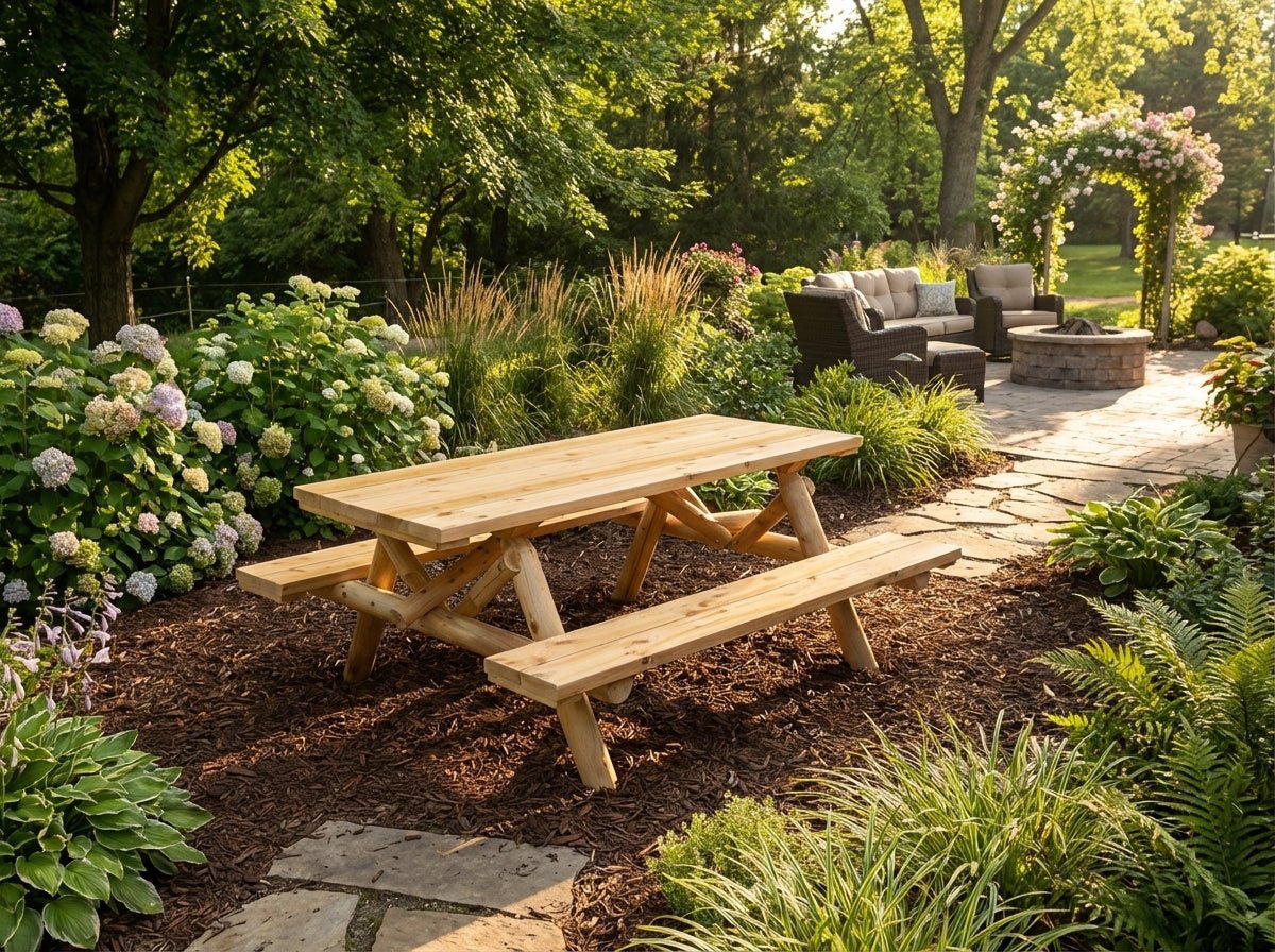 Mesa de comedor rústica para exterior