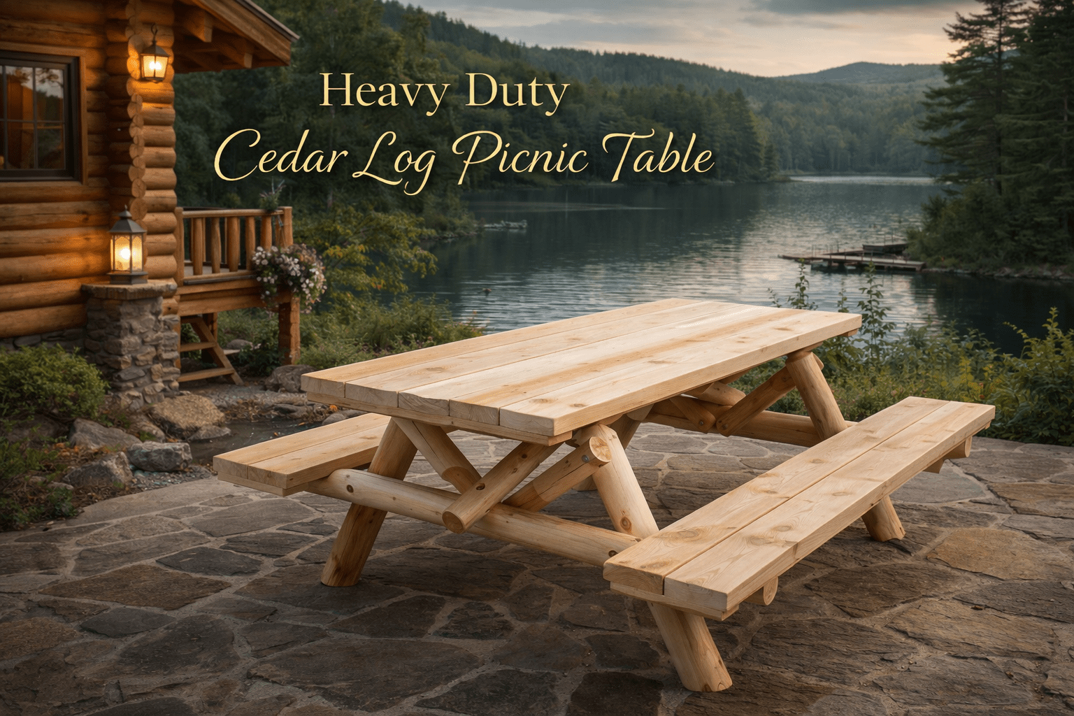 Mesa de comedor rústica para exterior