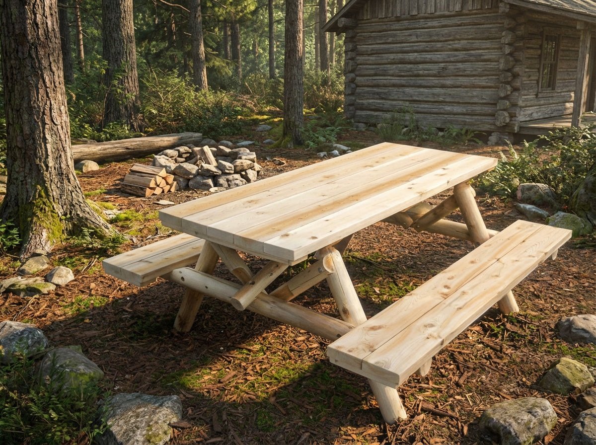 Mesa de comedor rústica para exterior
