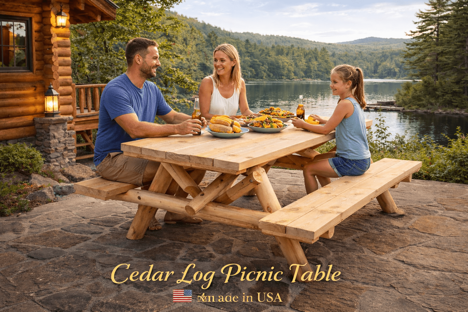 Mesa de comedor rústica para exterior
