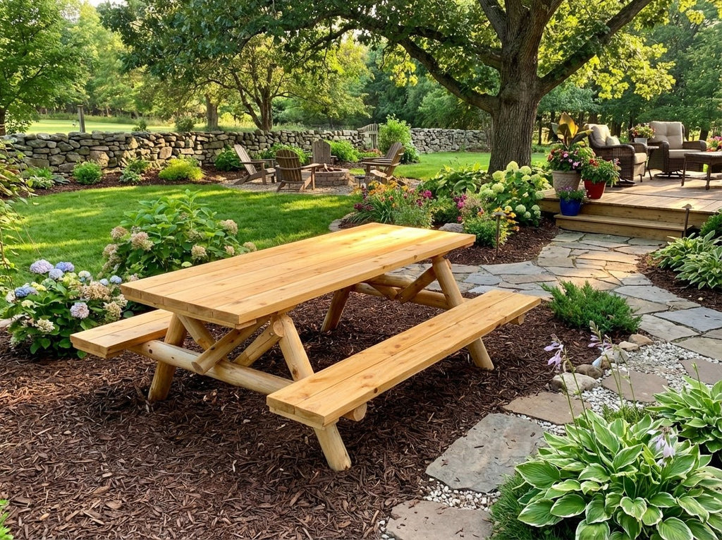 Mesa de comedor rústica para exterior