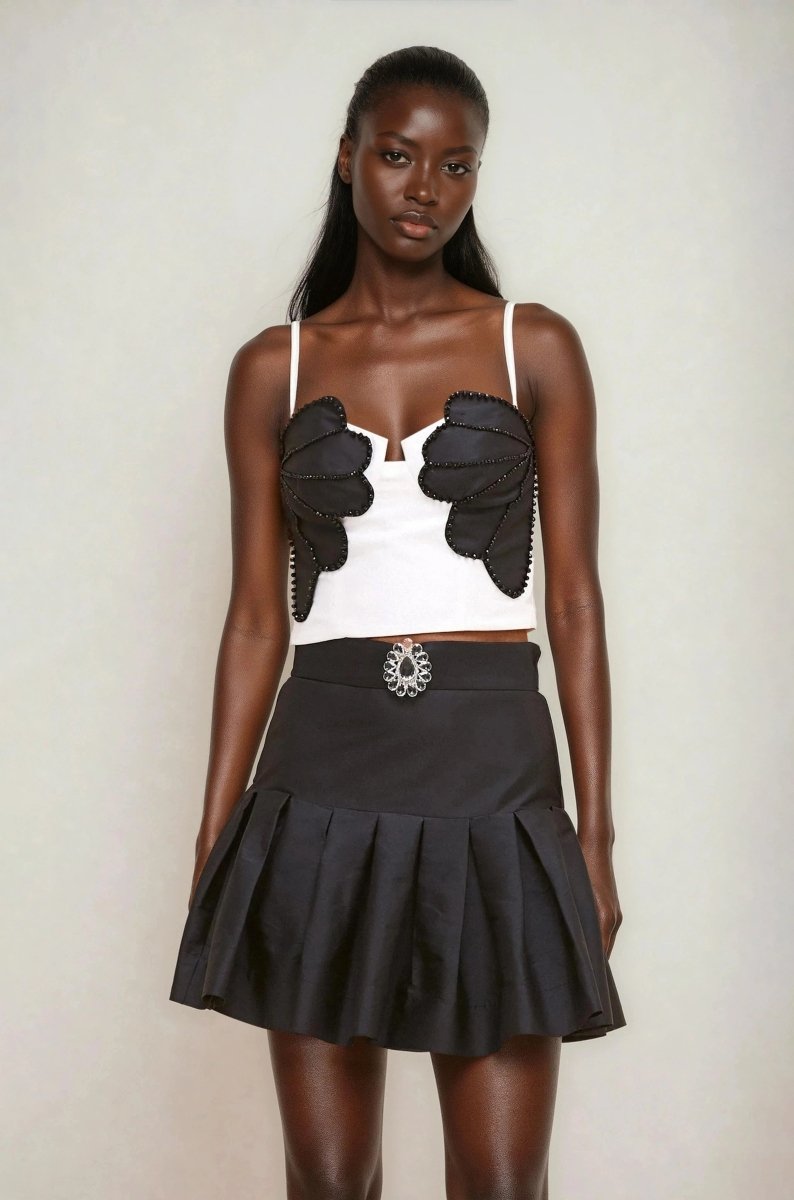 Taffeta Bloom Top - Off White