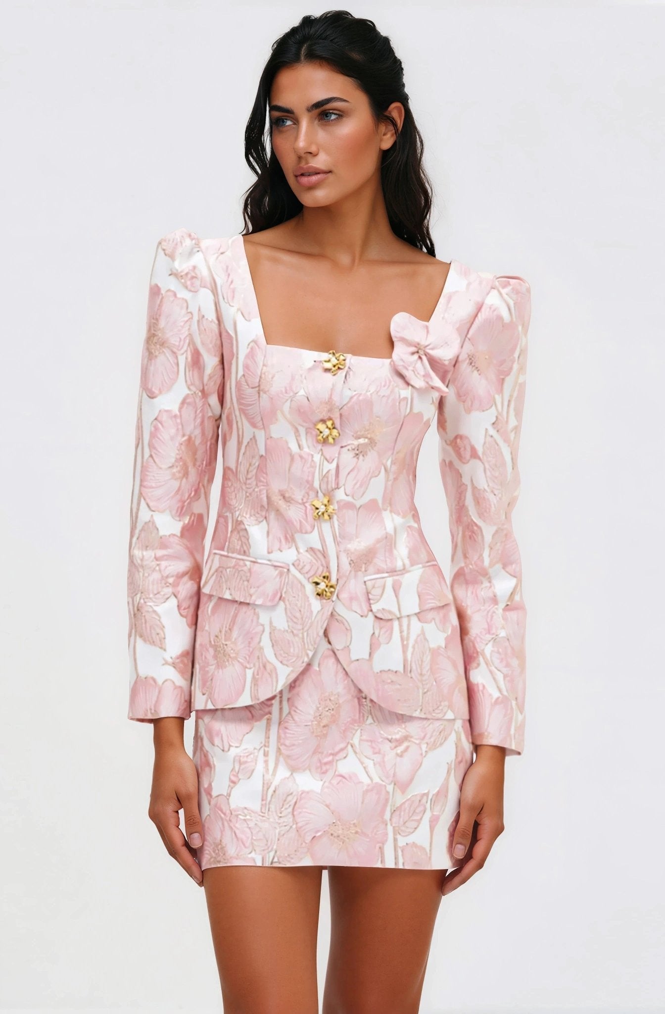 Petal Jacquard Jacket – Pink