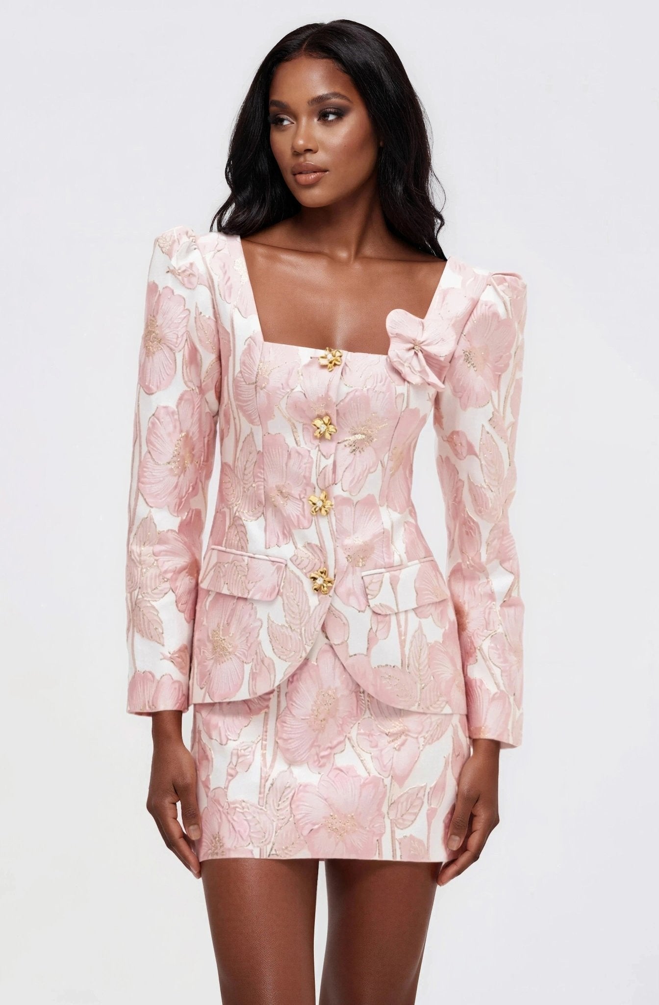 Petal Jacquard Jacket – Pink