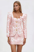 Petal Jacquard Jacket – Pink