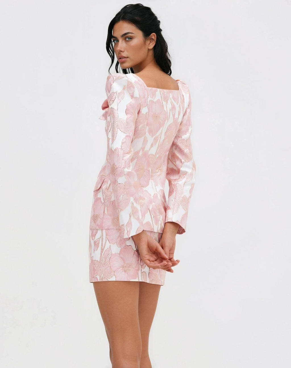 Petal Jacquard Jacket – Pink