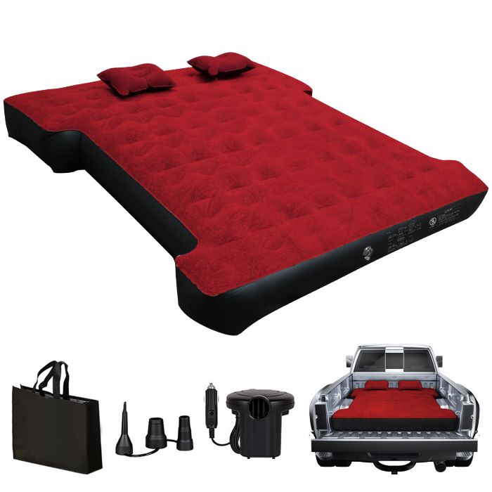 Colchón Inflable Rojo para Camioneta de Tamaño Completo de 5.5-6.5 pies