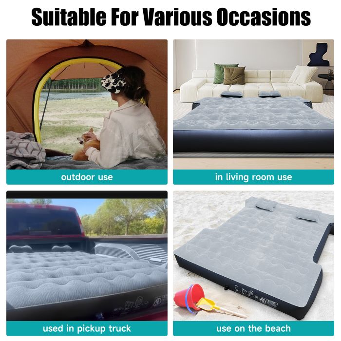 Colchón Inflable Rojo para Camioneta de Tamaño Completo de 5.5-6.5 pies
