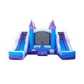 Combo de castillo hinchable rosa de 16 pies con tobogán doble de agua (SAK84027)