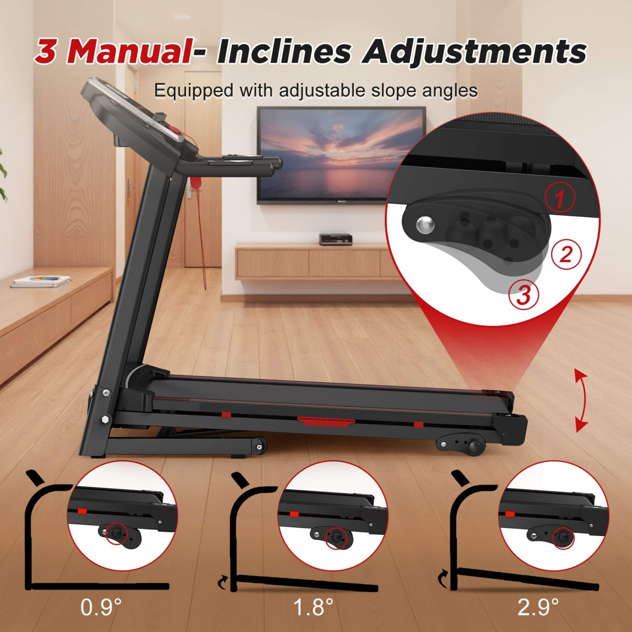 Cinta de correr plegable Rovix Portable de 3.5HP con inclinación y 12 programas preestablecidos (SAK29735)