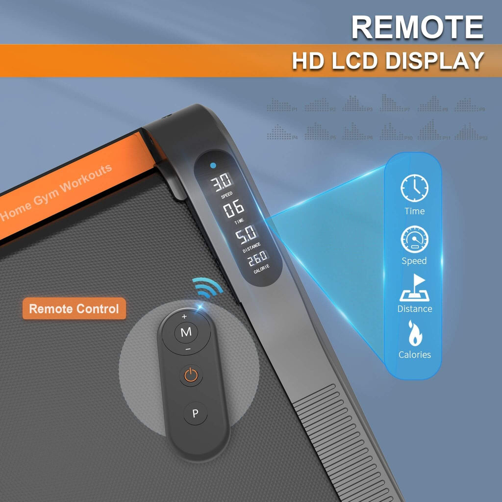 Cinta de Correr Compacta Portátil Rovix de 2HP para Debajo del Escritorio con Llave de Seguridad y Ruedas para Entrenamientos en Casa y Oficina (SAK72810)