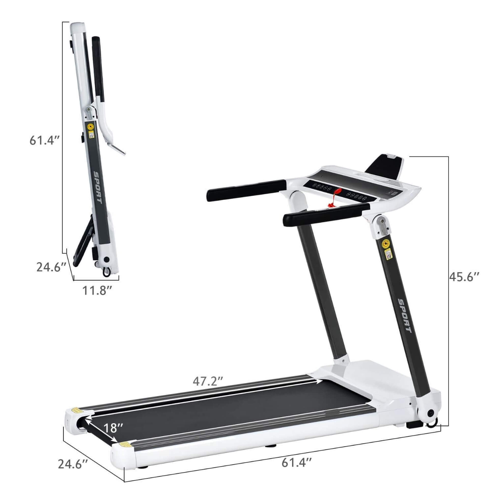 Cinta de Correr de Cardio para Casa, Portátil y Compacta Rovix con Motor Eléctrico de 3.5HP y Altavoces Bluetooth (SAK32416)