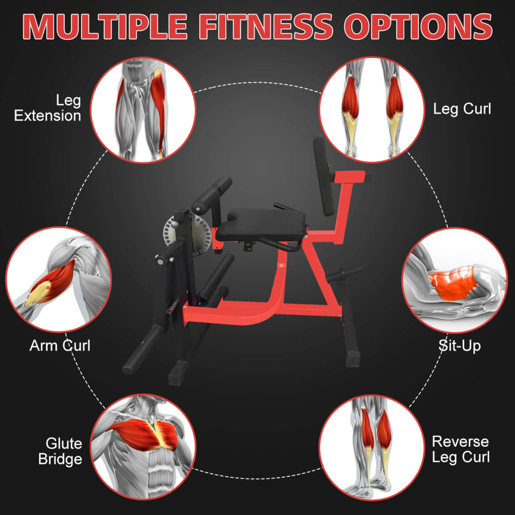 Rovix Premium Máquina 3 en 1 multifuncional de extensión y flexión de piernas ajustable para ejercicios de la parte inferior del cuerpo (SAK21427)