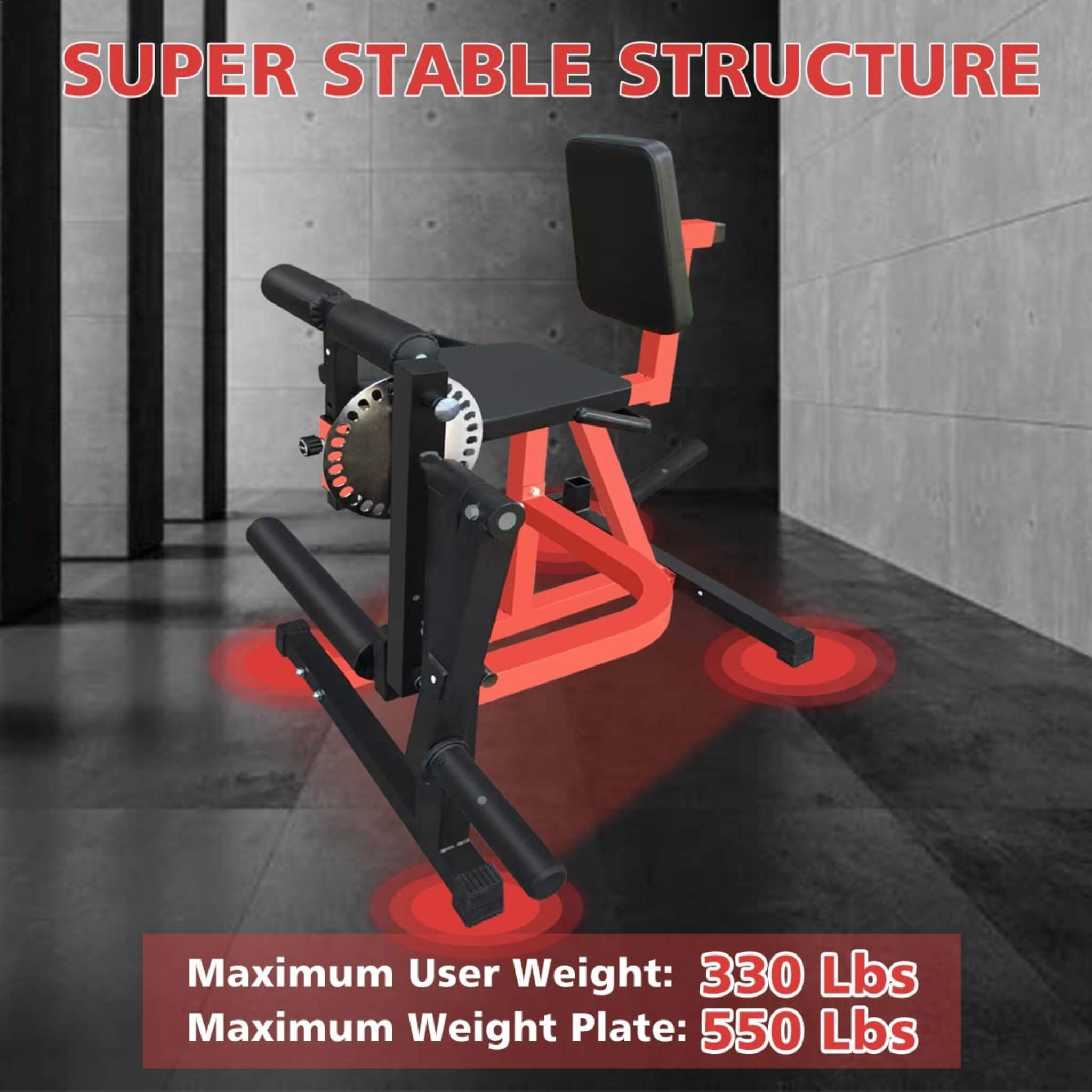Rovix Premium Máquina 3 en 1 multifuncional de extensión y flexión de piernas ajustable para ejercicios de la parte inferior del cuerpo (SAK21427)