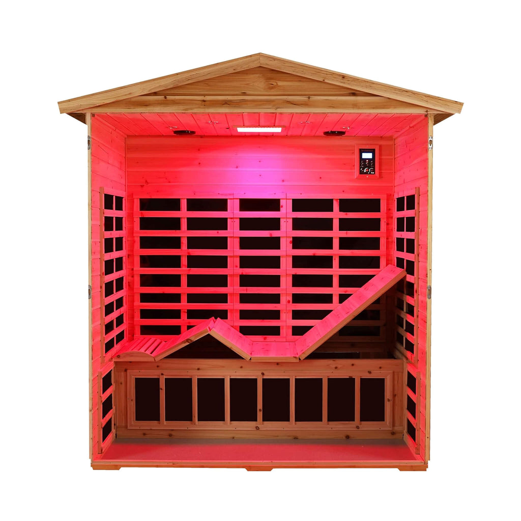 Thermora Kora Deluxe 3-Person Outdoor Full Spectrum Low EMF Infrared Home Sauna With Bluetooth Speakers And LED Reading Light (SAK14098)