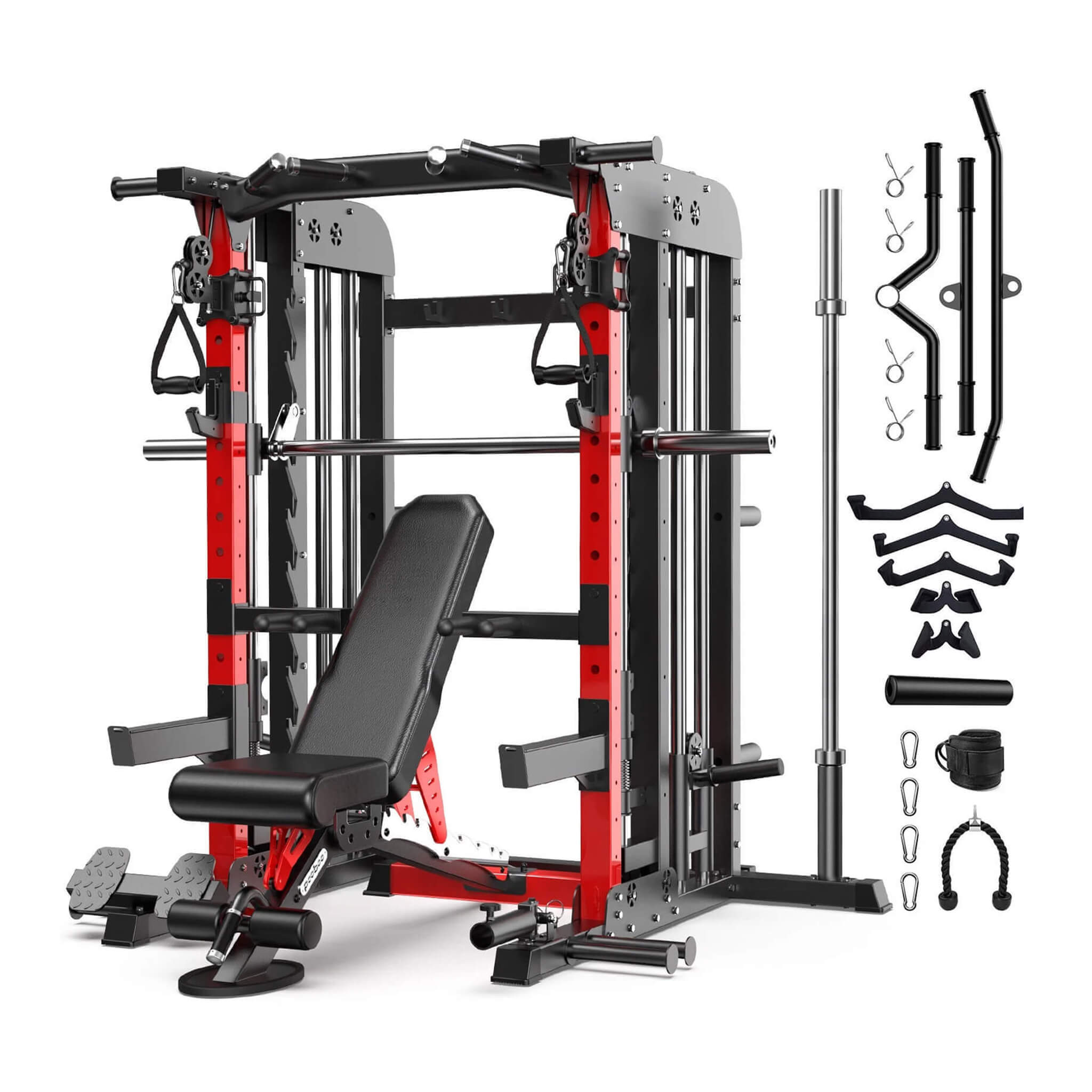 Rovix Premium 2000LBS Estructura de sentadillas todo en uno con máquina Smith (SAK59213)