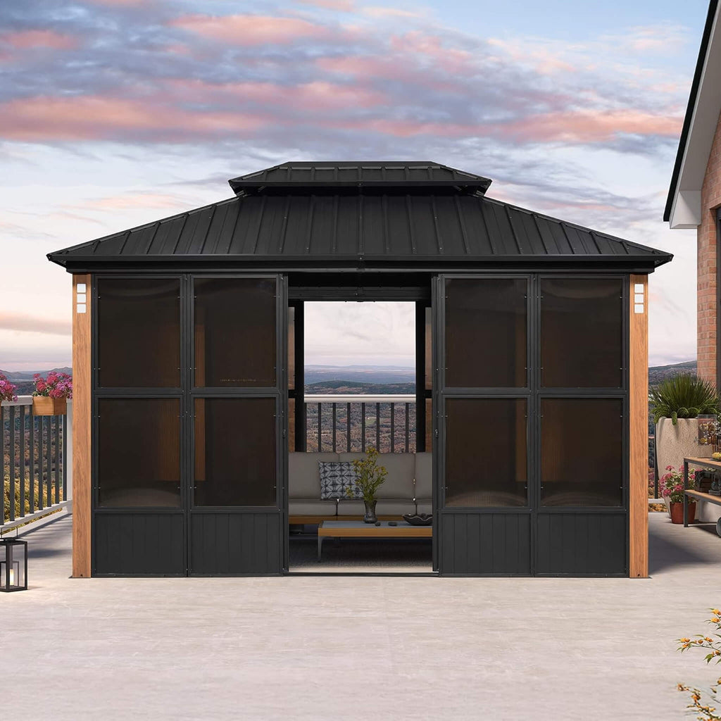 Invernadero Solarium de Techo Doble Rígido Premium Alora Prestige para Exteriores (SAK43078)