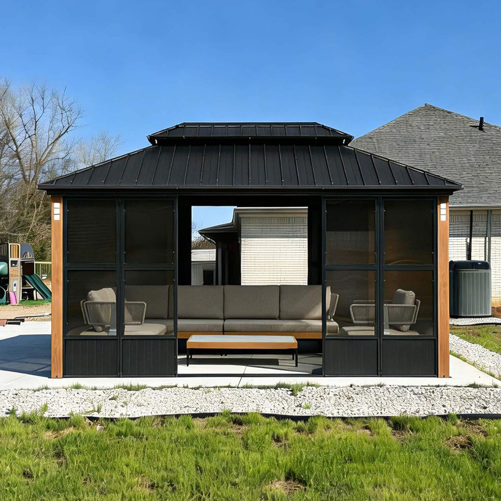 Invernadero Solarium de Techo Doble Rígido Premium Alora Prestige para Exteriores (SAK43078)