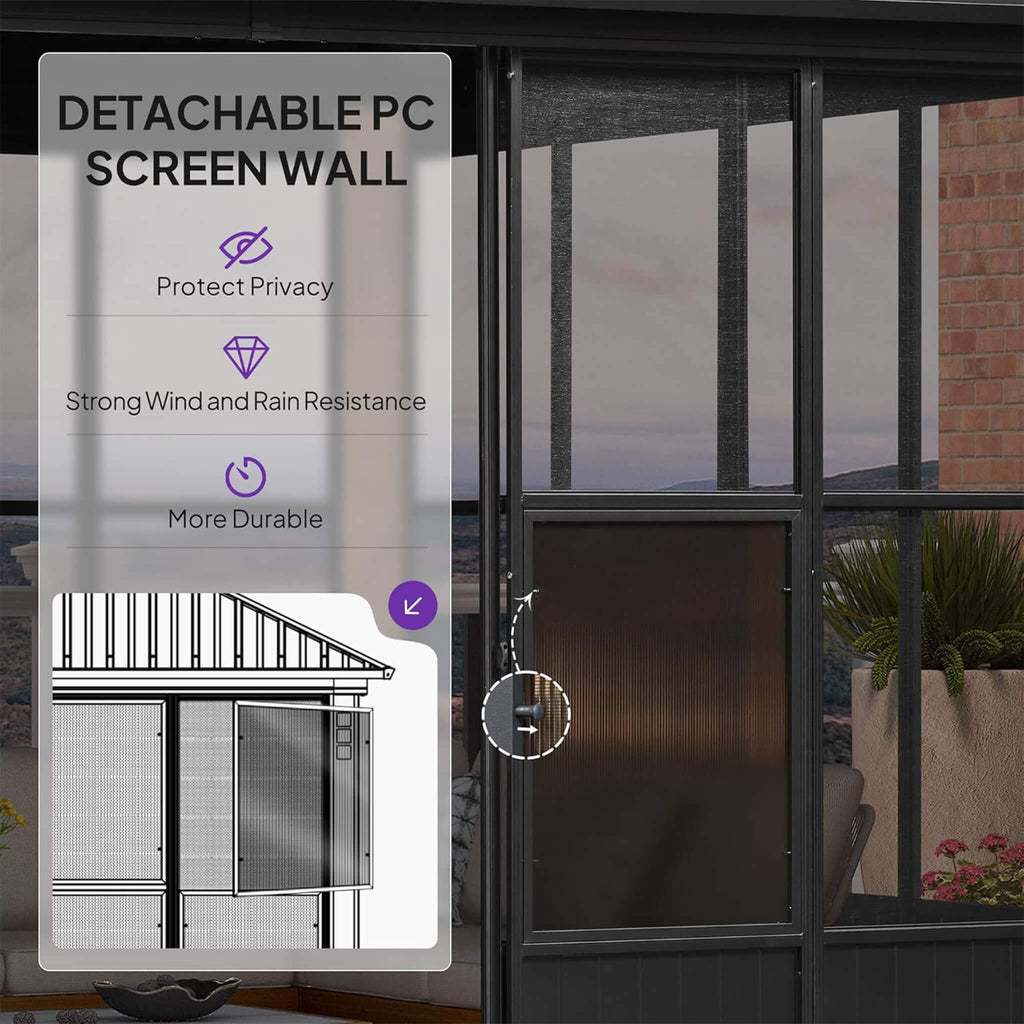 Invernadero Solarium de Techo Doble Rígido Premium Alora Prestige para Exteriores (SAK43078)
