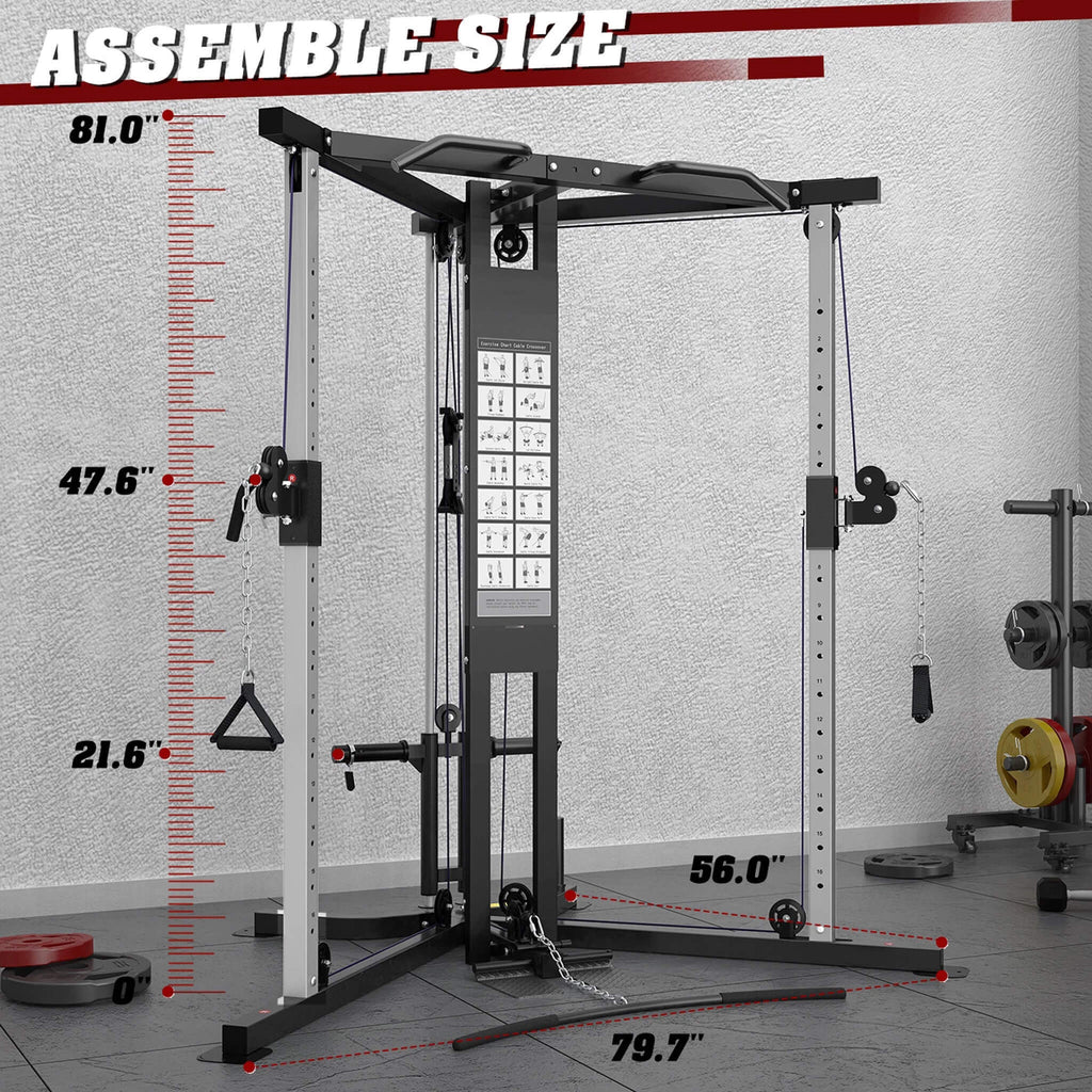 Rovix Premium Home Cable Crossover Máquina de gimnasio de entrenamiento de cuerpo completo, 350LBS (SAK06341)
