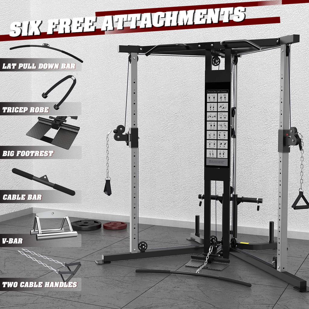 Rovix Premium Home Cable Crossover Máquina de gimnasio de entrenamiento de cuerpo completo, 350LBS (SAK06341)