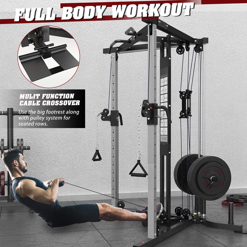 Rovix Premium Home Cable Crossover Máquina de gimnasio de entrenamiento de cuerpo completo, 350LBS (SAK06341)
