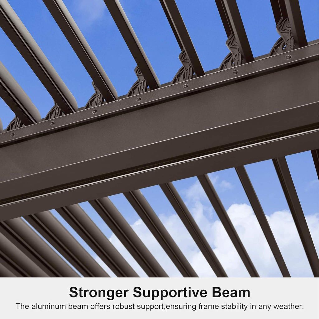 Pérgola de Patio de Aluminio con Celosía, Luces LED y Calidad Premium Alora [SOLO PÉRGOLA] (SAK24896)