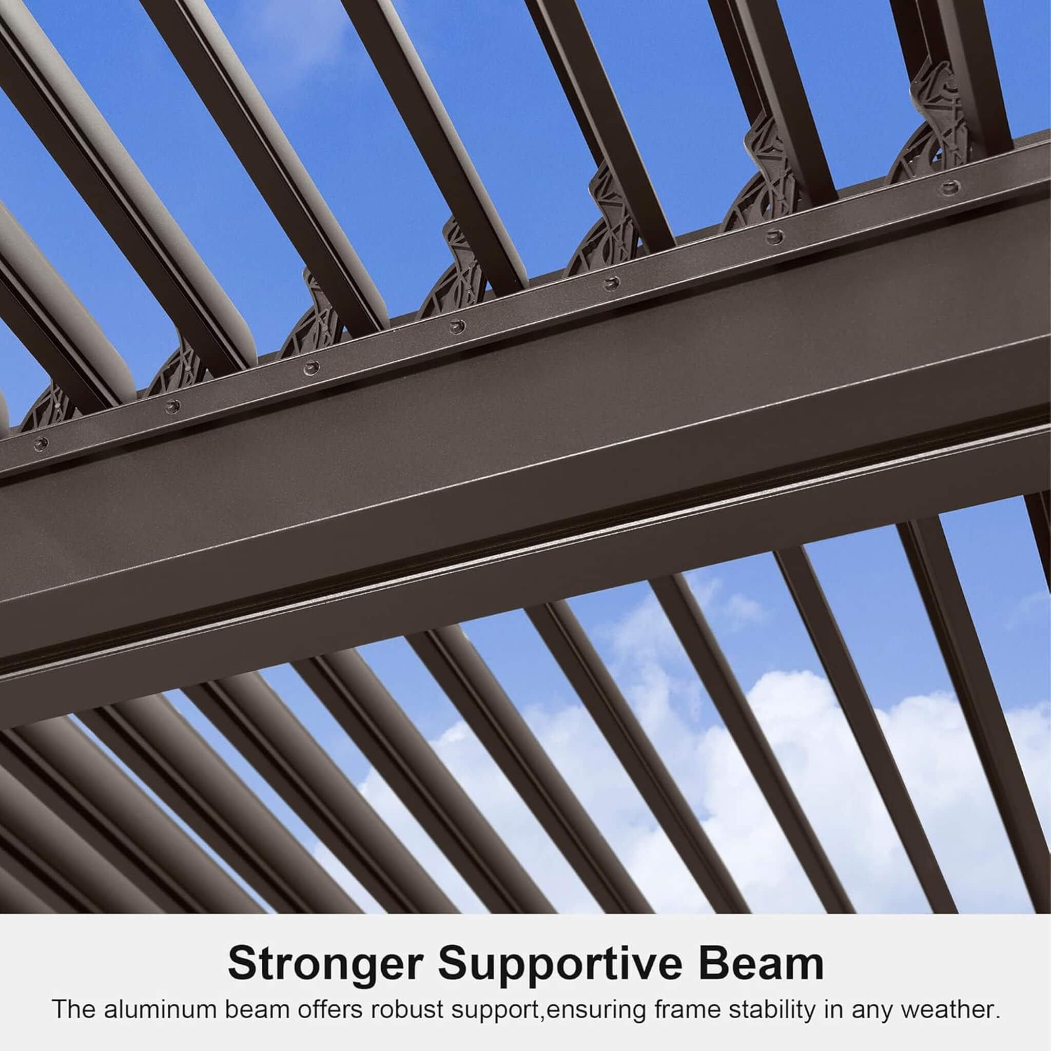Pérgola de Patio de Aluminio con Celosía, Luces LED y Calidad Premium Alora [SOLO PÉRGOLA] (SAK24896)