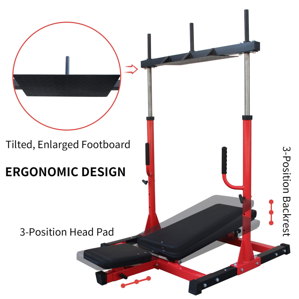 Prensa de piernas vertical prémium Rovix con respaldo y reposacabezas ajustables para gimnasios en casa, 660 lb (SAK34819)