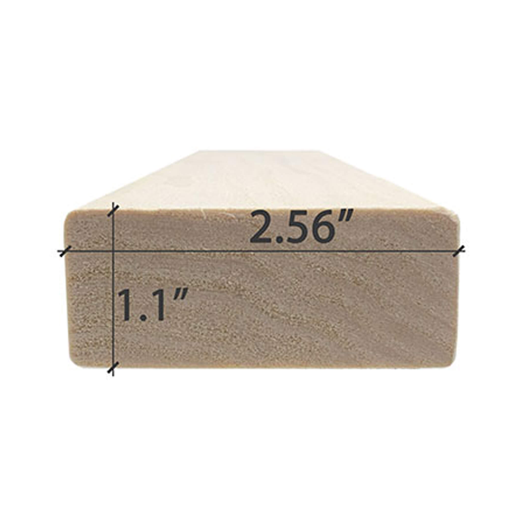 Prosaunas Aspen 2X3 S4SEE SHP Sauna Bench Wood With Smooth 4 Sides Eased Edges [Untreated] (SAK47682)