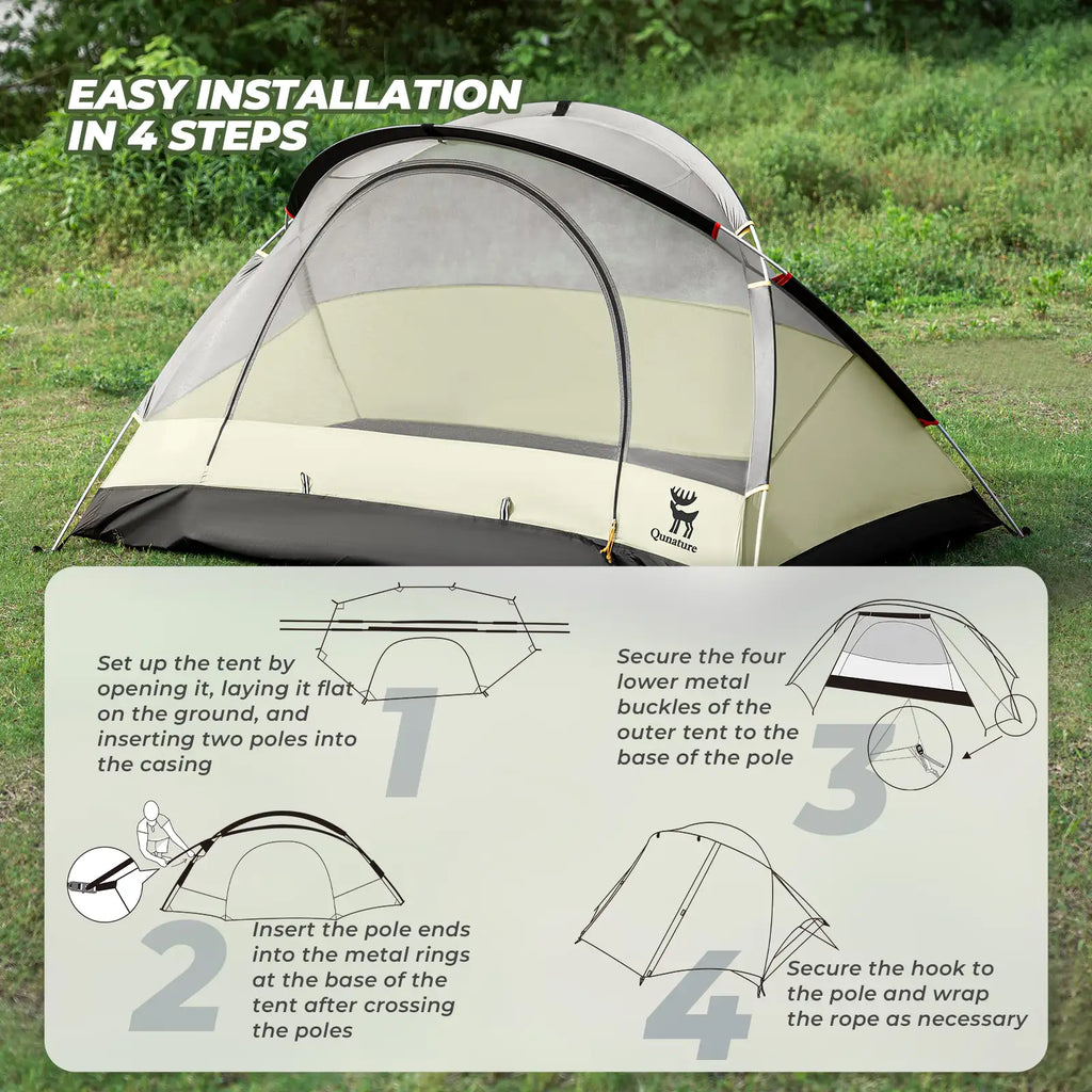 Tienda de campaña impermeable de fácil instalación para 2 personas