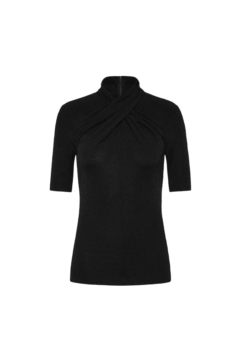 Top Arial de manga corta - Negro