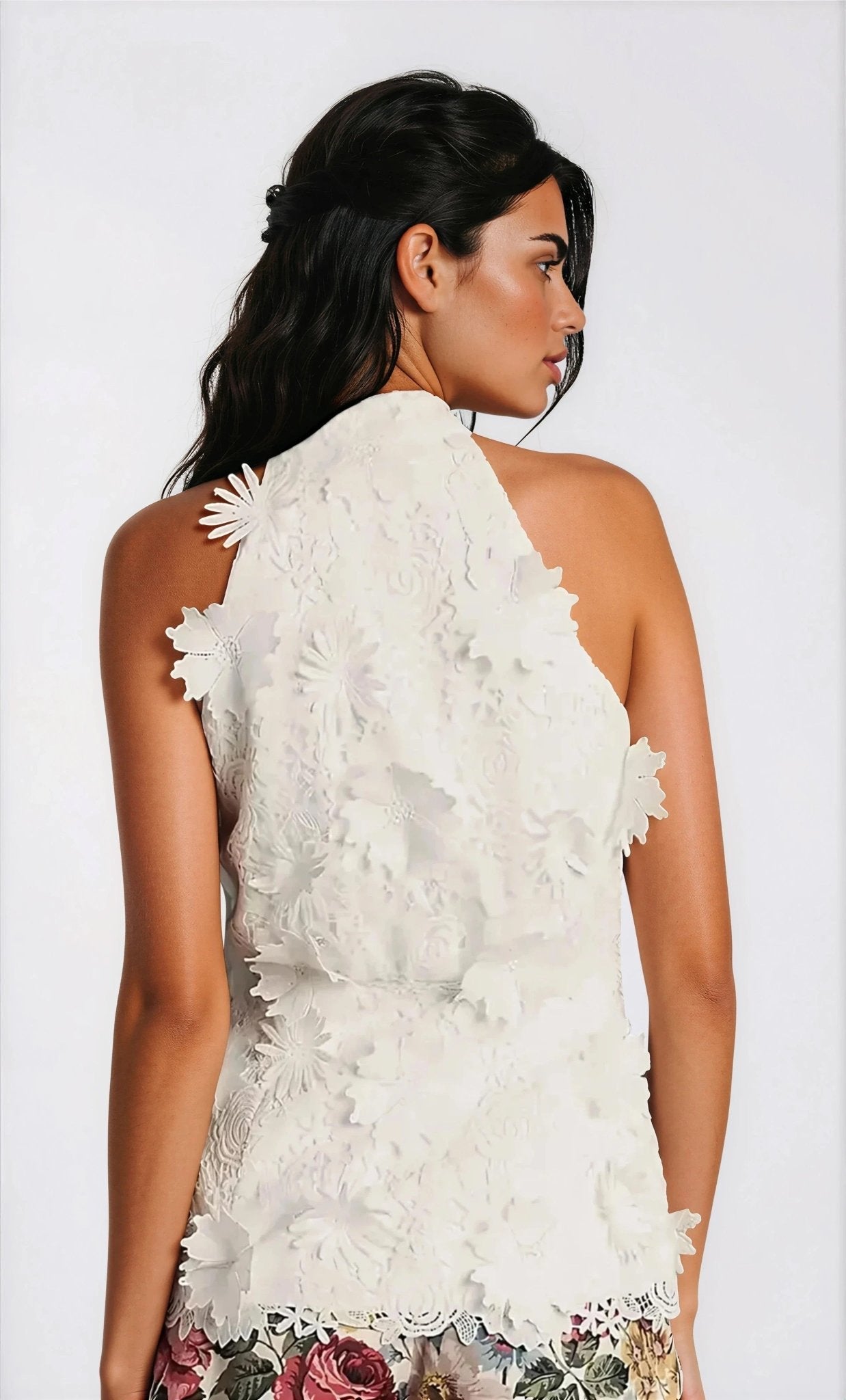 Top sin mangas Remy - Blanco Orquídea