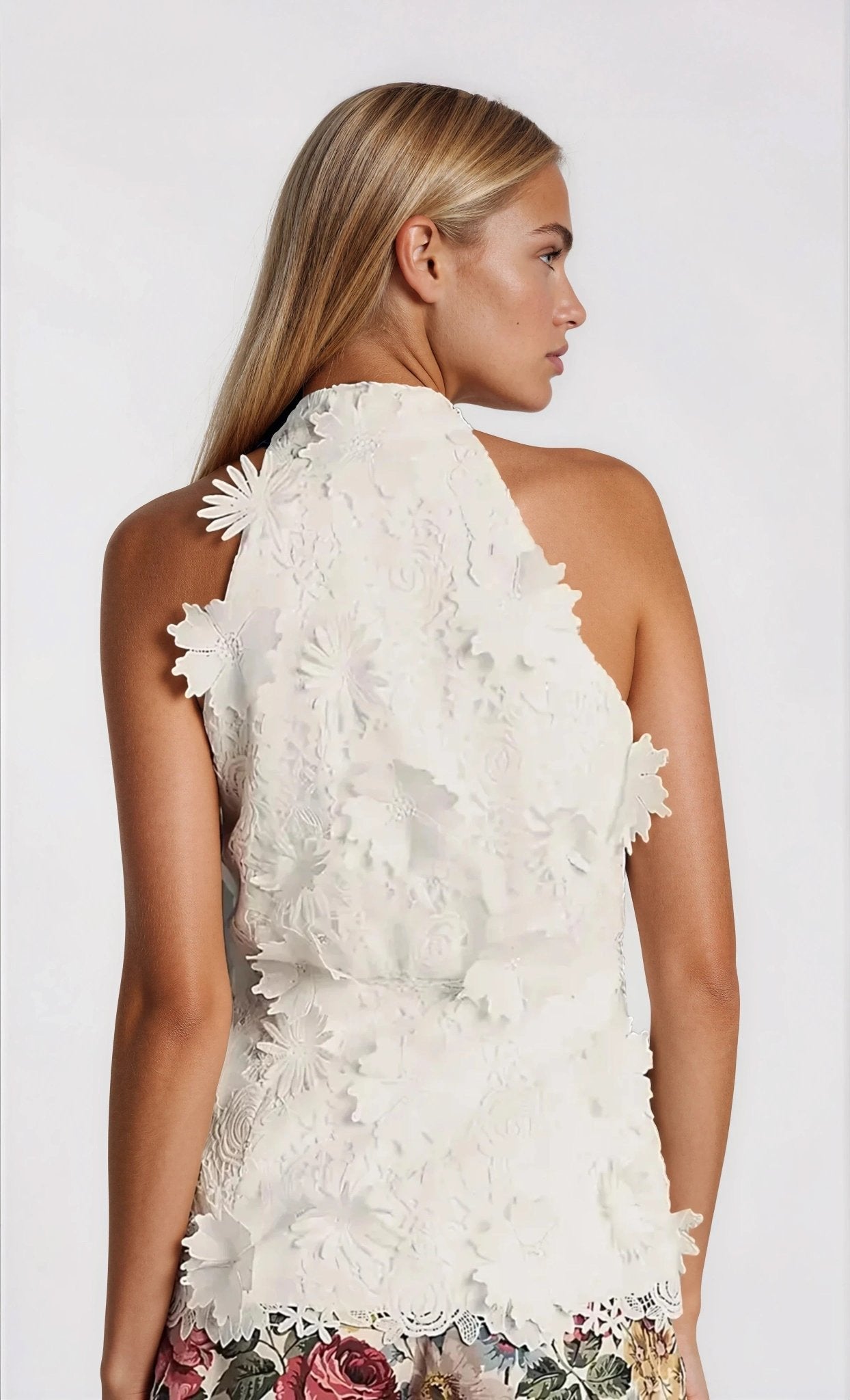 Top sin mangas Remy - Blanco Orquídea