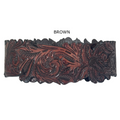 Hand-Tooled Leather Belt “Lauren” – Western Cowgirl Belt, Floral Design, Multiple Colors