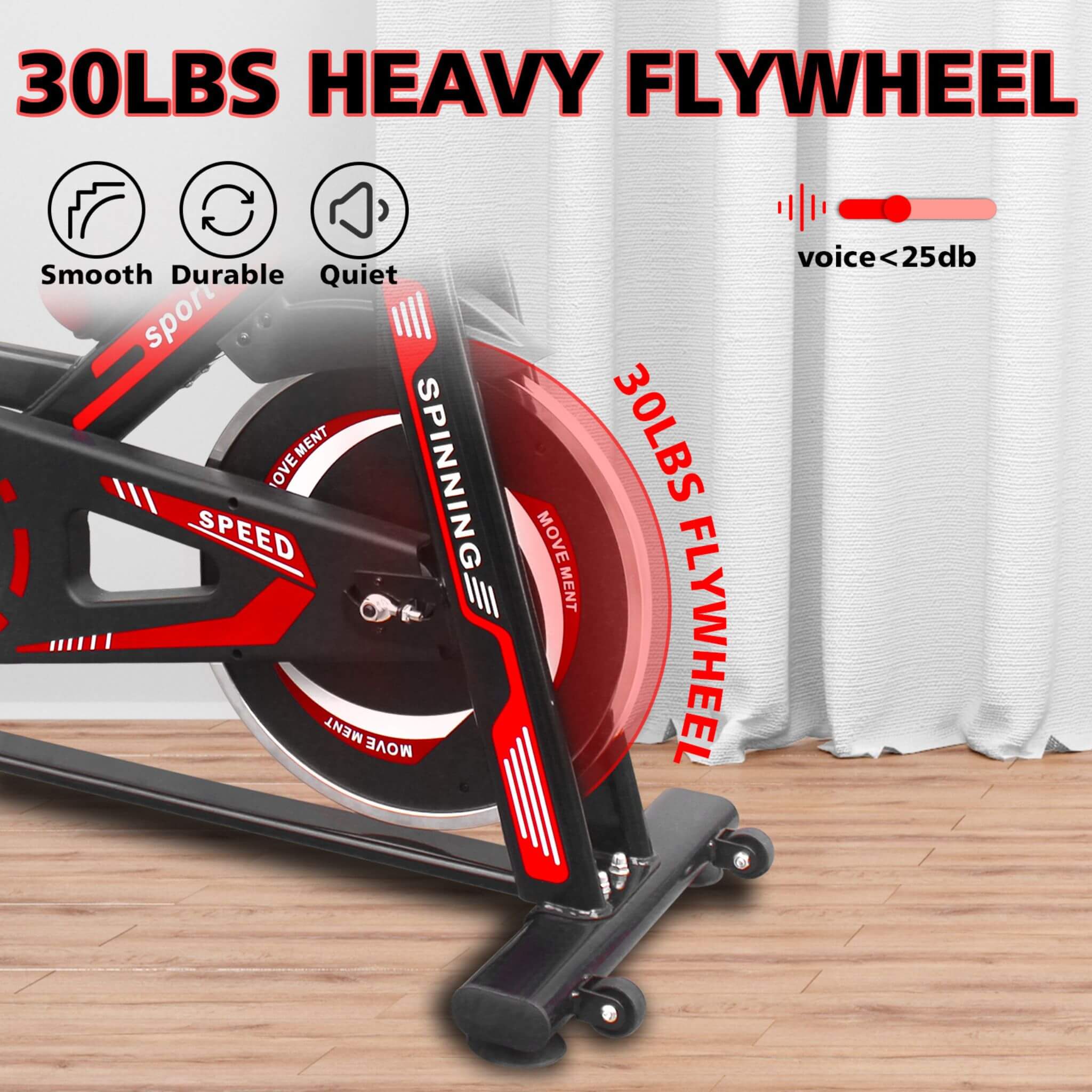 Bicicleta de spinning para interiores Rovix con asiento acolchado cómodo (SAK71645)