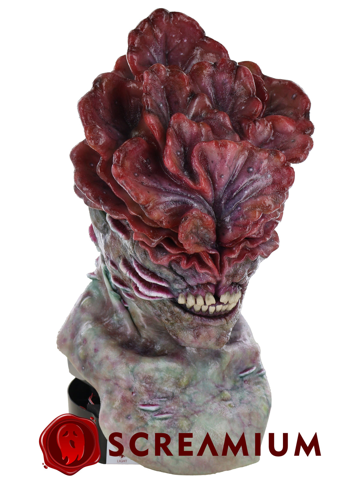 Motorized Mannequin Head Halloween Mask Display Stand with Sound Effects