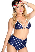 Sexy Star O-ring High Waist Two Piece Bikini