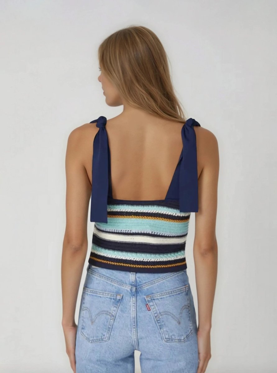Frankie Top – Navy Multi