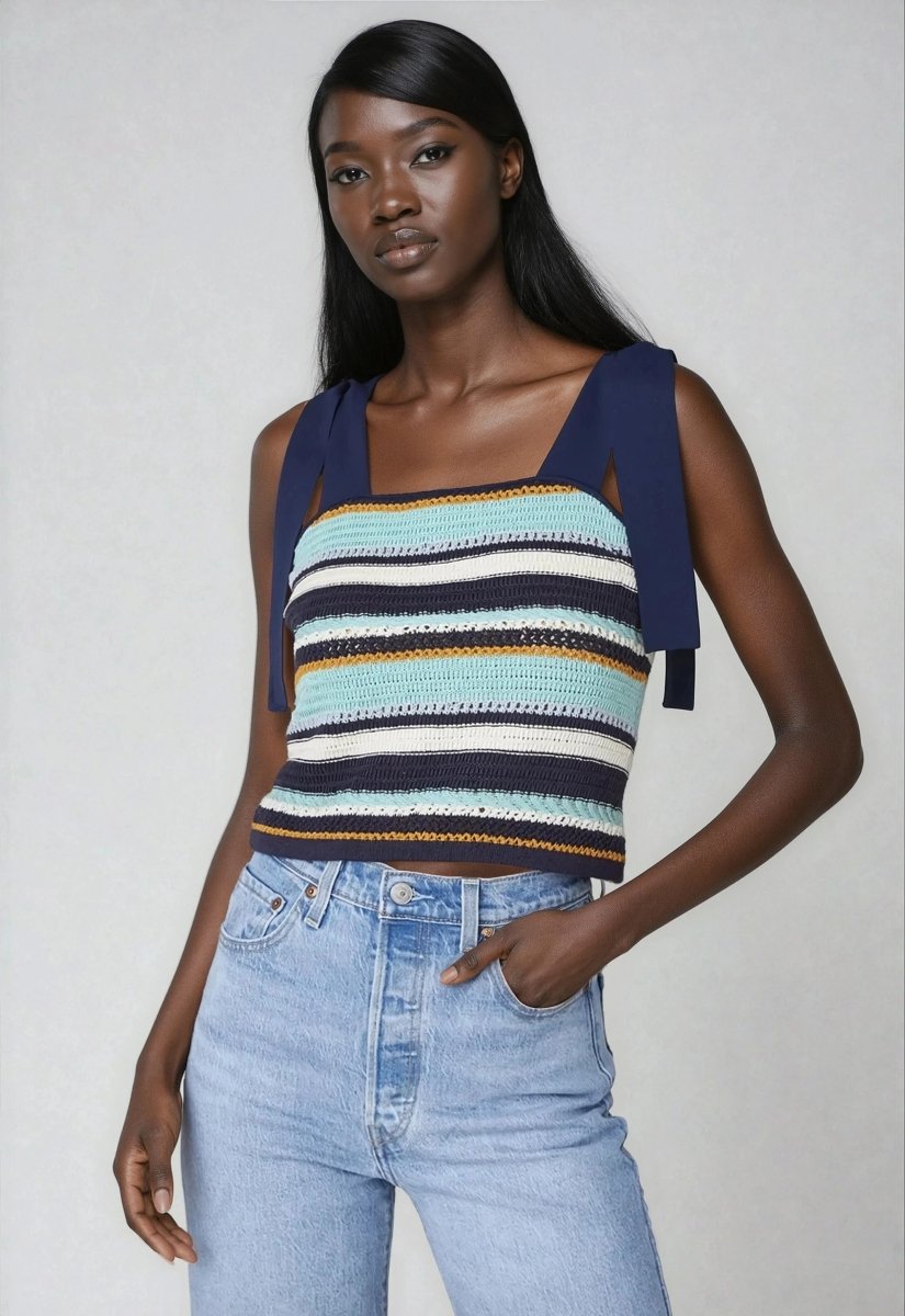 Frankie Top – Navy Multi