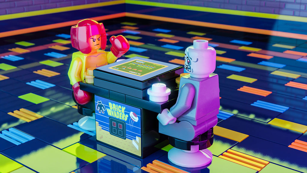 Brick Invaders 2-Player Classic Arcade made using LEGO parts - B3 Customs