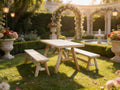 Mesa de comedor rústica de madera maciza