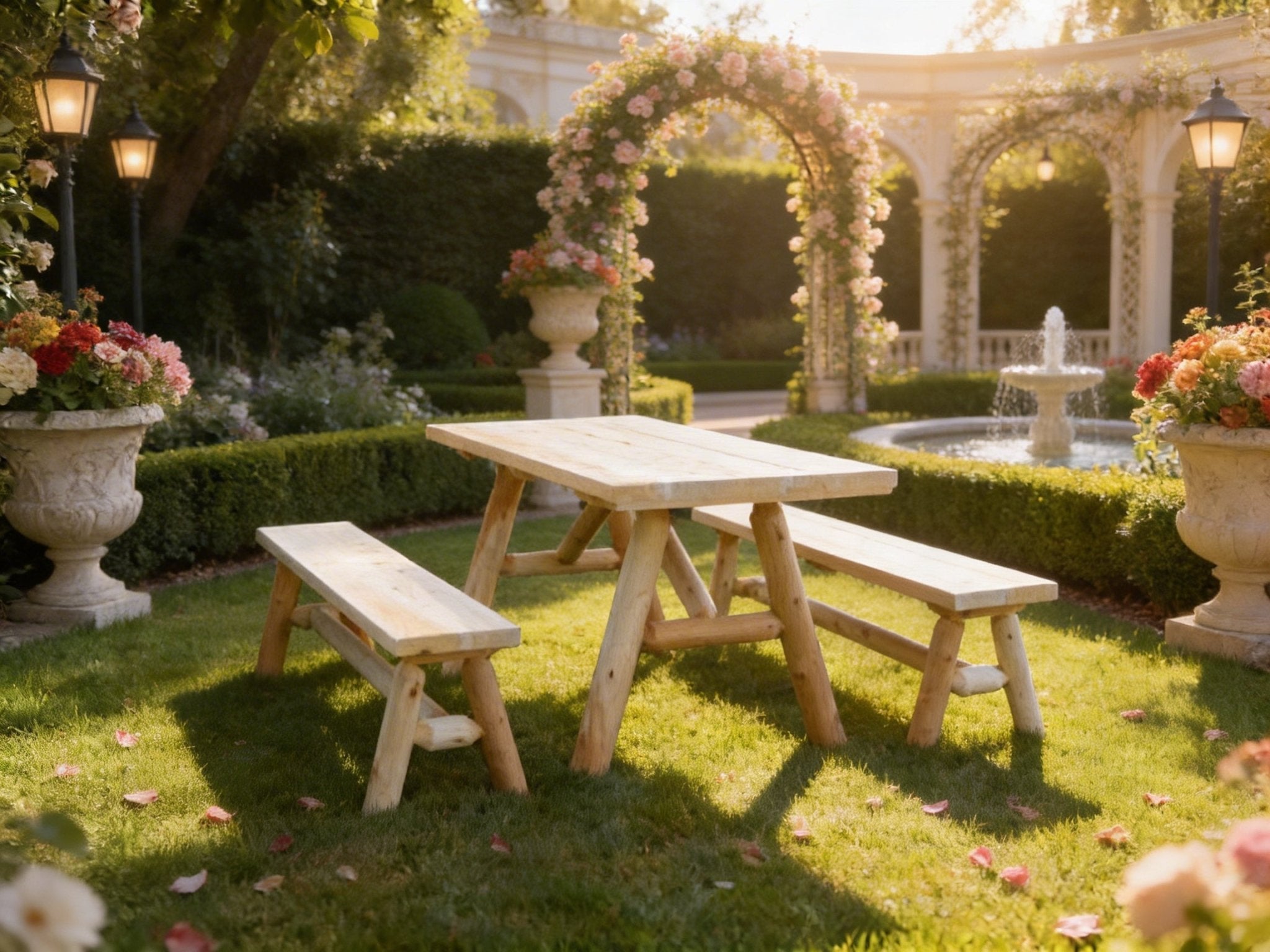 Mesa de comedor rústica de madera maciza