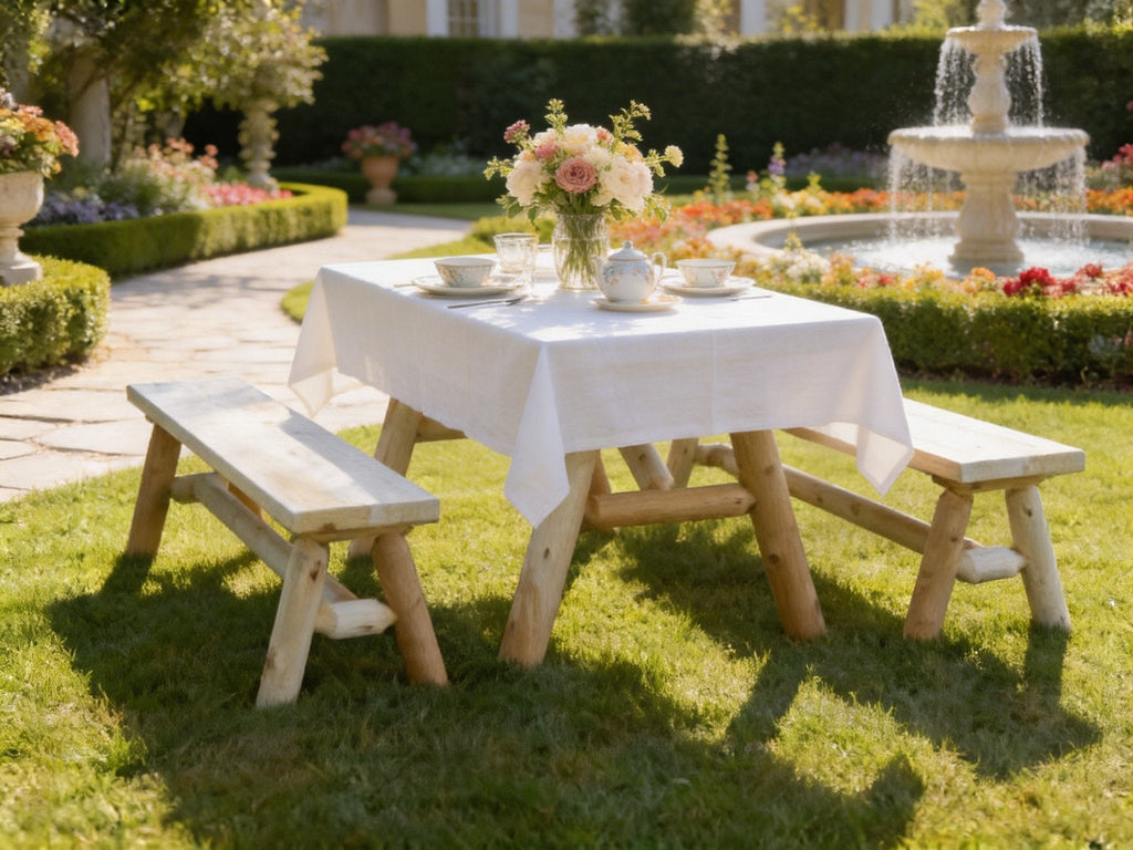 Mesa de comedor rústica de madera maciza